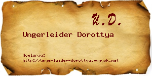 Ungerleider Dorottya névjegykártya
